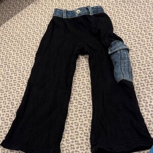 Flowers by Zoe black and denim flare sweatpants